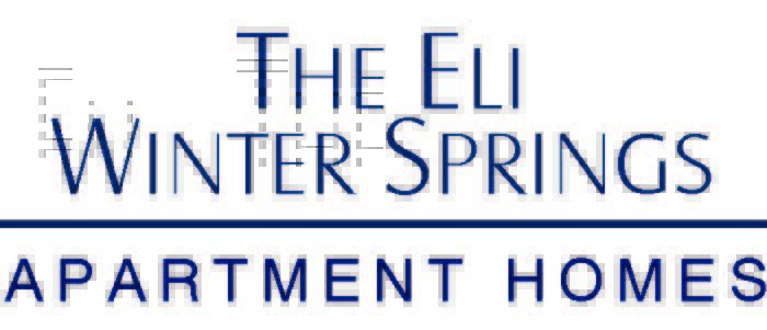 Logo for The Eli Winter Springs Apartment Homes. The text is styled in a clean, all-uppercase serif font, with 'The Eli Winter Springs' centered above a horizontal line, and 'Apartment Homes' written below the line.